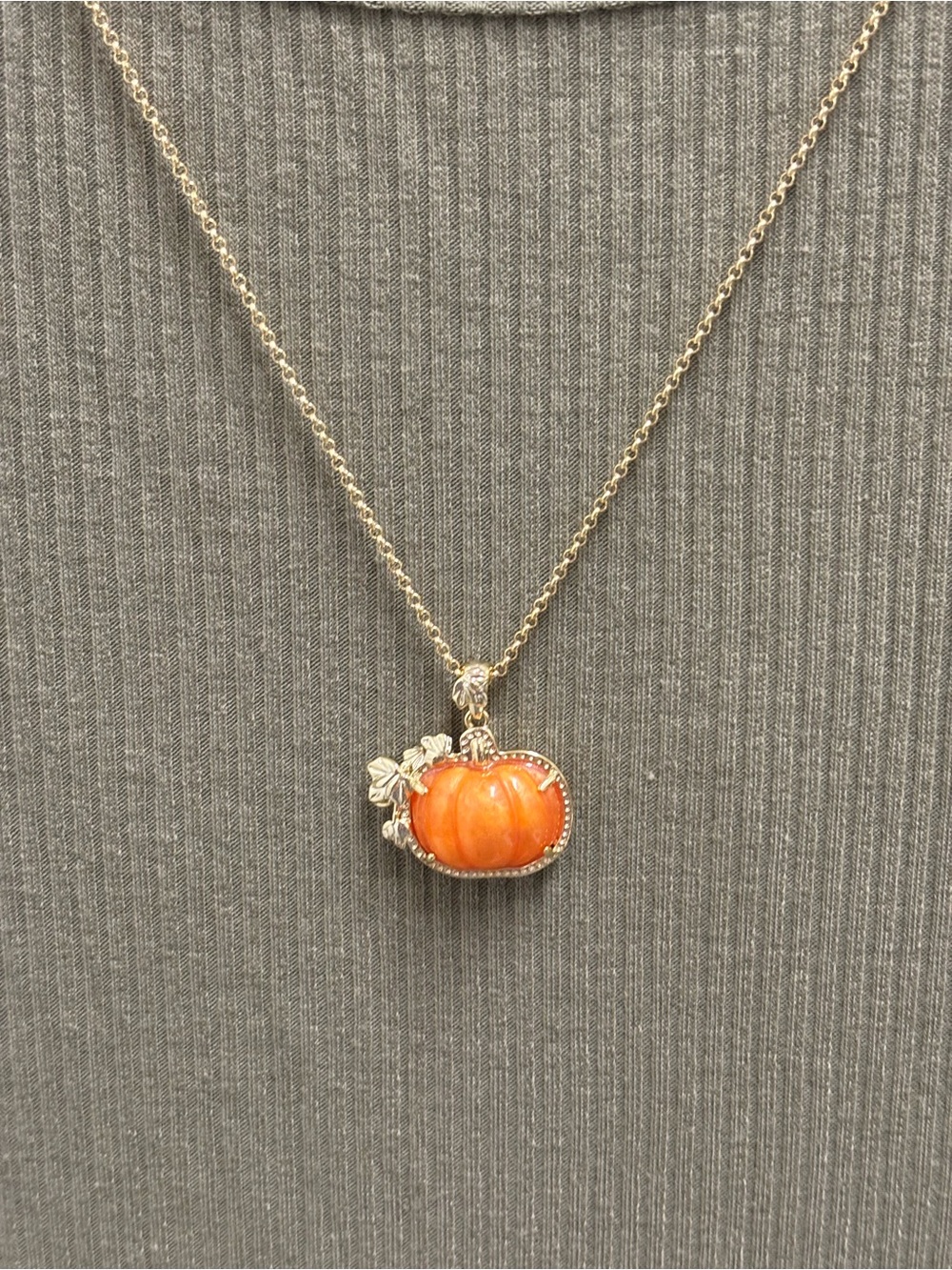 Kendra Scott Gold-Tone Necklace with Orange Pumpkin Charm